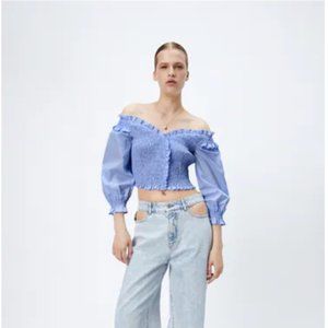 Zara Elastic Trim Crop Top